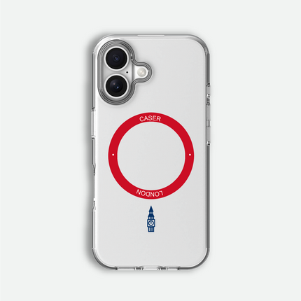 Slim Clear iPhone 16 Pro Max Case with Red MagSafe Ring - Big Ben | The Iconic Case