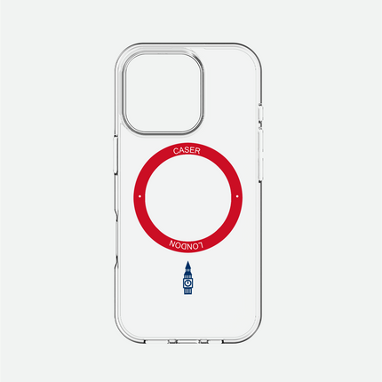 Slim Clear iPhone 16 Case with Red MagSafe Ring - Big Ben | The Iconic Case