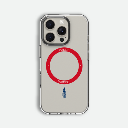 Slim Clear iPhone 16 Pro Case with Red MagSafe Ring - Big Ben | The Iconic Case