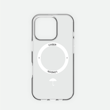 Slim Clear iPhone 16 Pro Max Case with White MagSafe Ring - Umbrella Icon | The Iconic Case