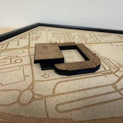 LUFC Elland Road Framed Wall Art 3D Laser Engraved Stadium Wooden Print Gift