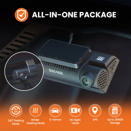 Road Angel Halo Ultima Dual 4K Front & 1080p Rear Dash Cam