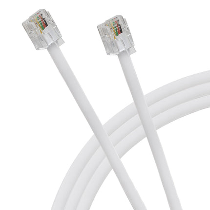 Maplin RJ11 to RJ11 6P4C Telephone Modem Lead - White, 5m