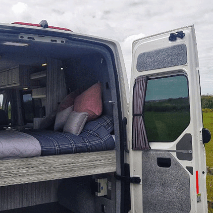 For Fiat Ducato Premium Window Curtains - Black/Grey - Custom Bundle Option | Van-X