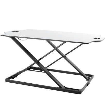 ProperAV Stand Up Desk Converter with Gas Spring Lift & Variable Height Settings - White