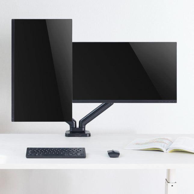 ProperAV Desk Monitor Mount 17" - 32" Dual Articulated Swing Arm VESA Max 100x100