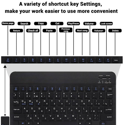 Bluetooth Wireless Keyboard Mouse For IOS Android Windows Tablet For iPad Air Mini Pro Spanish Korean Portugal Russian Keyboard