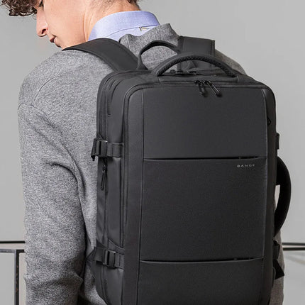 BANGE Aesthetic Men Business Backpack School Expandable USB Bag, Large Capacity 17.3 Laptop Waterproof Fashion Travel Backpack