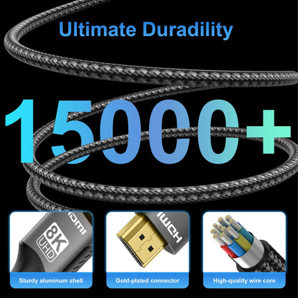 8K HDMI 2.1 Cable 4K@120Hz 8K@60Hz 48Gbps EARC ARC HDCP Ultra High Speed HDR For RTX Video Cable PC Laptop Projector HD TV PS5