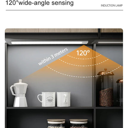 Cabinet Lights Motion Sensor LED Wireless USB Under Ultra Thin Night Light For Kitchen Cabinet Bedroom Wardrobe Indoor Lighting