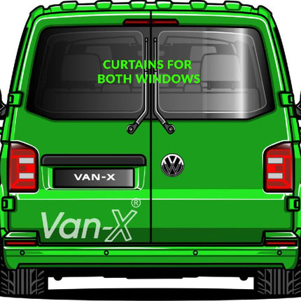 For VW T6.1 Transporter Van Conversion Premium Curtains Van-X - Black/Blue - CREATE YOUR OWN BUNDLE! Van-X