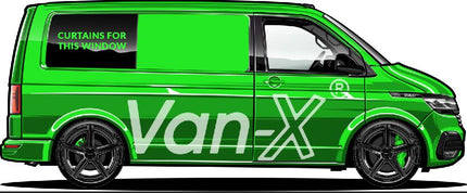 For VW T6.1 Transporter Van Conversion Premium Curtains - Black/Burgundy - CREATE YOUR OWN BUNDLE! Van-X