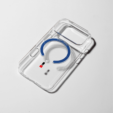 Slim Clear iPhone Air Case with Royal Blue MagSafe Ring - King's Guard | The Iconic Slim