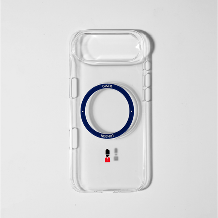 Slim Clear iPhone Air Case with Royal Blue MagSafe Ring - King's Guard | The Iconic Slim