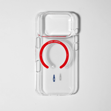 Slim Clear iPhone 17 Case with Red MagSafe Ring - Big Ben | The Iconic Slim