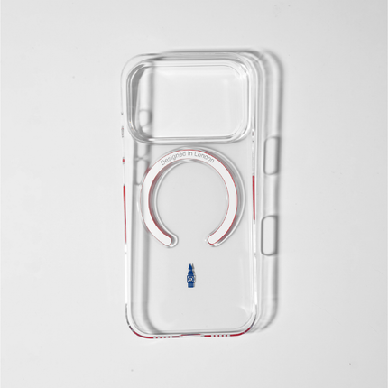 Slim Clear iPhone 17 Case with Red MagSafe Ring - Big Ben | The Iconic Slim