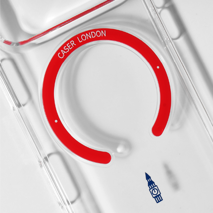 Slim Clear iPhone 17 Pro Case with Red MagSafe Ring - Big Ben | The Iconic Slim