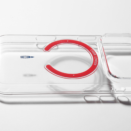 Slim Clear iPhone 17 Case with Red MagSafe Ring - Big Ben | The Iconic Slim
