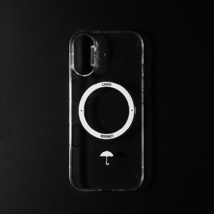 Slim Clear iPhone 17 Pro Max Case with White MagSafe Ring - Umbrella Icon | The Iconic Slim