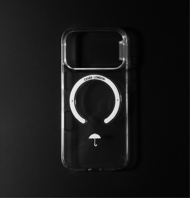 Slim Clear iPhone 17 Pro Case with White MagSafe Ring - Umbrella Icon | The Iconic Slim