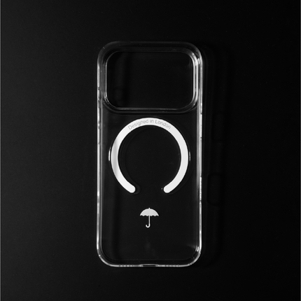 Slim Clear iPhone 17 Pro Case with White MagSafe Ring - Umbrella Icon | The Iconic Slim