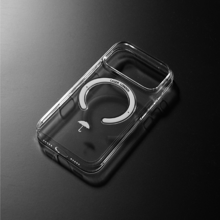 Slim Clear iPhone 17 Case with White MagSafe Ring - Umbrella Icon | The Iconic Slim