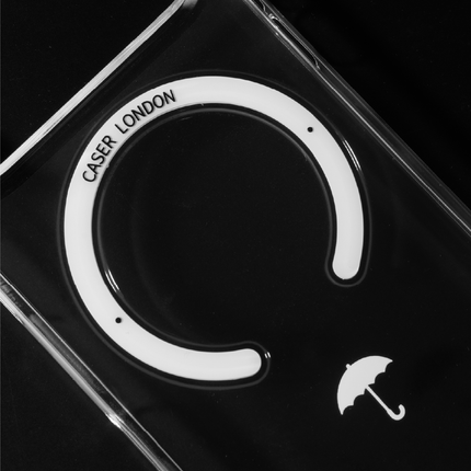 Slim Clear iPhone 17 Pro Max Case with White MagSafe Ring - Umbrella Icon | The Iconic Slim