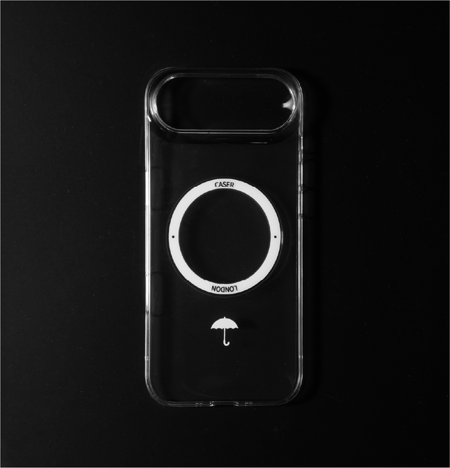 Slim Clear iPhone Air Case with White MagSafe Ring - Umbrella Icon | The Iconic Slim