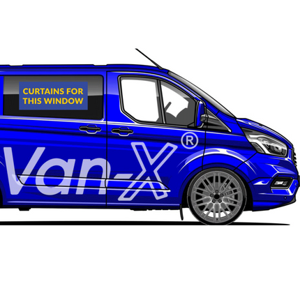 For Ford Transit Custom Premium Window Curtains - Black/Black - CREATE YOUR OWN BUNDLE | Van-X
