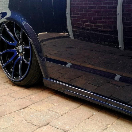 For VW T6 Transporter LWB Side Skirts Deep Black Plastic Painted and Ready to Fit