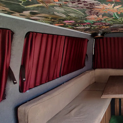 For Citroen Dispatch Premium Window Curtains - Black/Burgundy - CREATE YOUR OWN BUNDLE! | Van-X