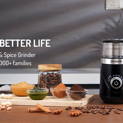 Coffee Grinder Electric 70g with 2 Stainless Steel Cups Spice Nuts SHARDOR