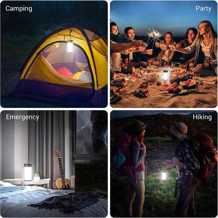 2 Pack Rechargeable Camping Lantern LED 400LM 5 Modes Emergency Tent Light USB