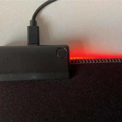 AMD LED Gaming Mouse Pad with Red Light, Anti-Slip, 36.5x25.5cm for PC & Laptop