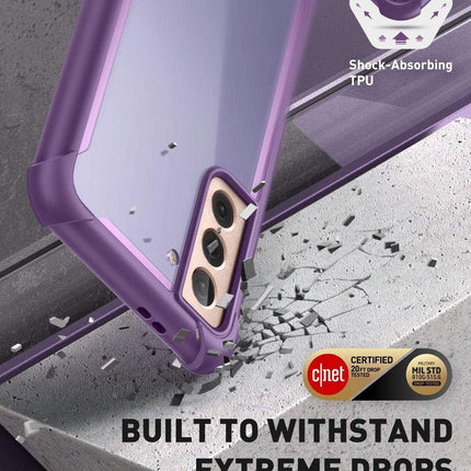 Galaxy S21 Case 6.2 Inch Rugged Clear Shockproof Bumper Purple i-Blason Ares