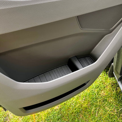 For VW Crafter New Shape Rubber Door Liner Pocket Inserts Black