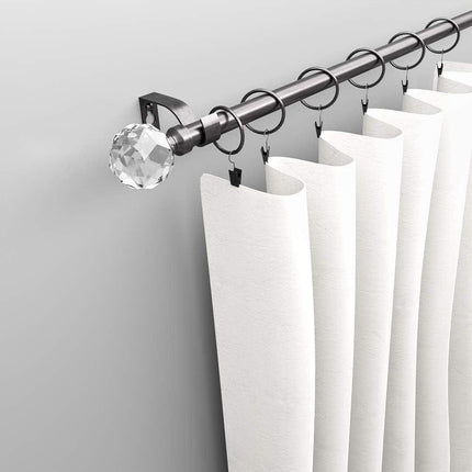 Extendable Curtain Pole Metal 25/28mm 130-240cm Black Nickel WL.Rocaille