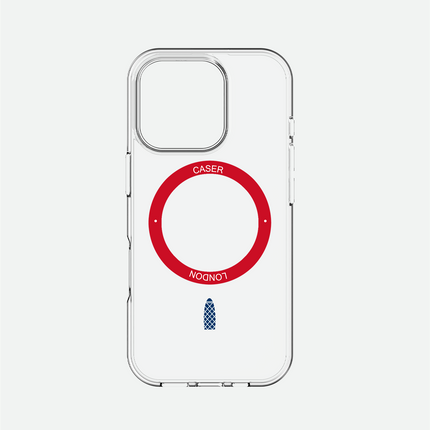 Slim Clear iPhone 16 Pro Max Case with Red MagSafe Ring - Gherkin Icon | The Iconic Case