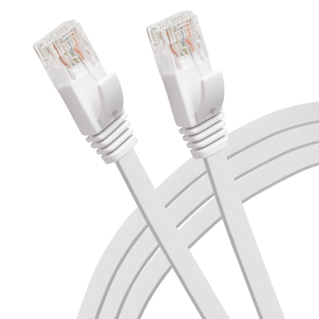 Maplin RJ45 CAT6 UTP Flat Ethernet LAN Cable - White