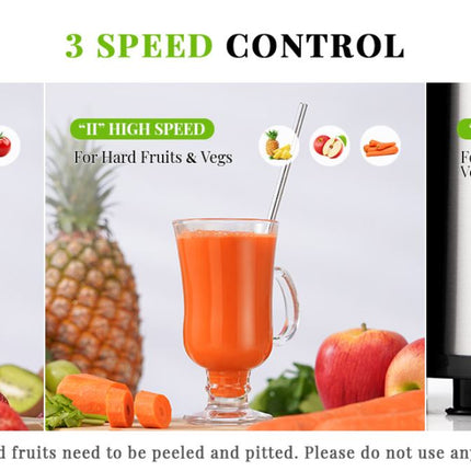 Juicer Machine 800W 3 Speed Control Stainless Steel Extractor SHARDOR