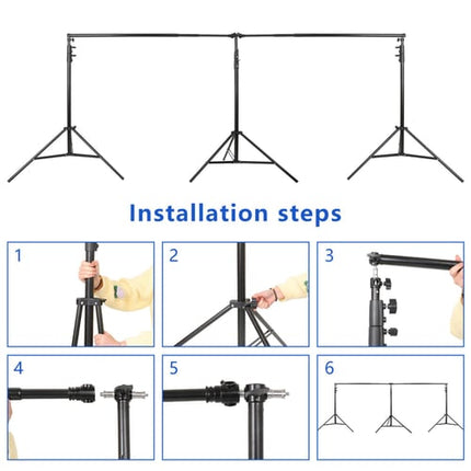 EMART 10x20 ft Adjustable Heavy Duty Backdrop Stand Kit w/ 3 Stands and 5 Clamps