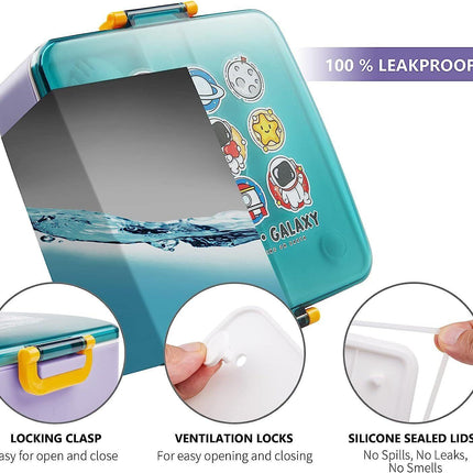 School Lunch Box Leak Proof Square Food Grade Snack 1300ml Container for Kids