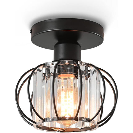 Crystal Ceiling Light Minimalist Vintage Retro E27 Chandelier 15x17cm