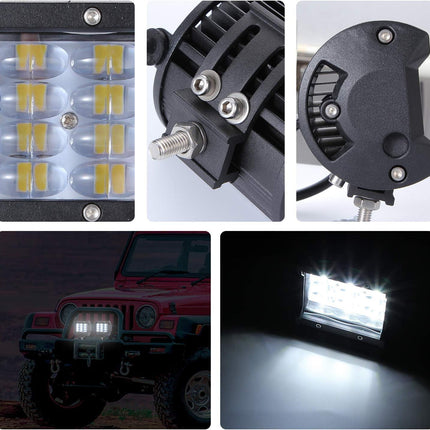 LED Work Light Bar 4 Inch 72W 7200LM Spot Fog Lights Pair YUGUANG