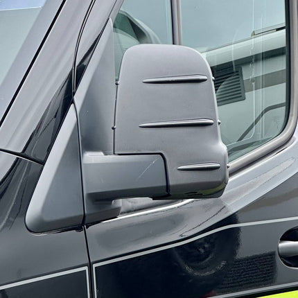 For Mercedes Sprinter Dodge 907 Wing Mirror Cap Covers Without Indicator – Gloss Black (Set of 2) – Replacement Mirror Covers for Sprinter Vans