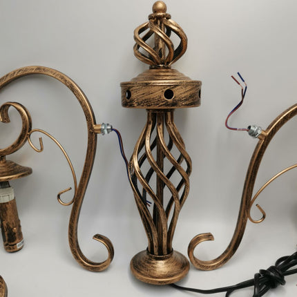 Retro Iron Chandelier European Minimalist LED Candlestick Rust Color JMWYH