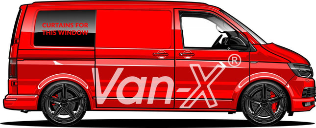 For VW Caddy Van Conversion Premium Window Curtains - Black/Burgundy - CREATE YOUR OWN BUNDLE! Van-X