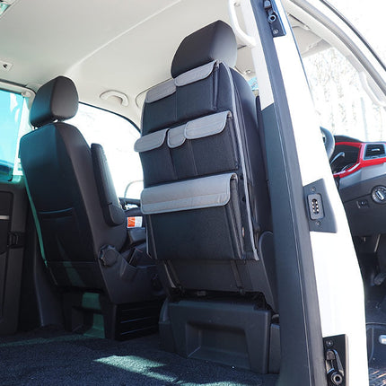 For VW T6 & T6.1 Transporter Campervan Leatherette Captain’s Back Seat Organiser | Van-X