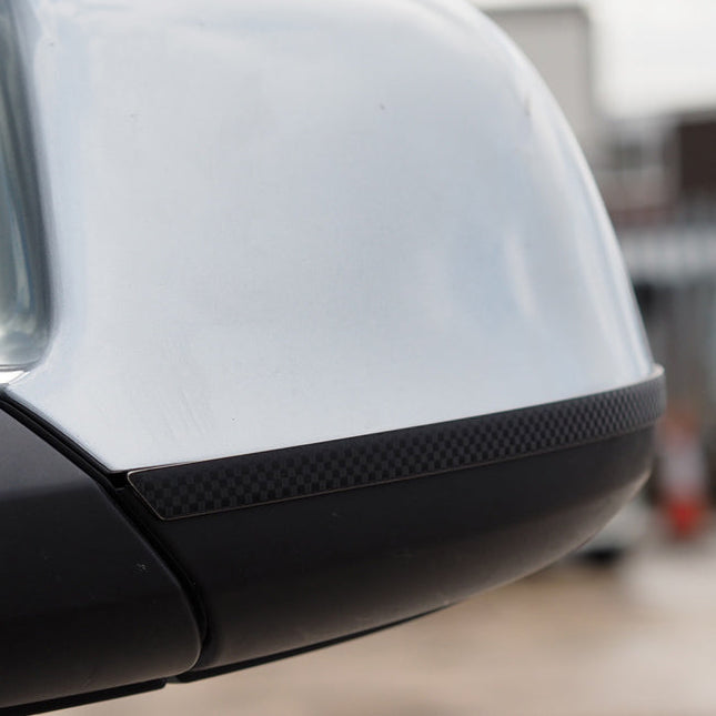 For VW T6 Transporter Wing Mirror Trims – Stainless Steel Carbon Film Covers | Van-X
