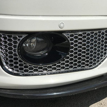 For VW T5.1 Transporter Honeycomb Bumper Grille + Fog Light Trims + Number Plate Trim Matte Chrome Sportline Painted and Ready to Fit
